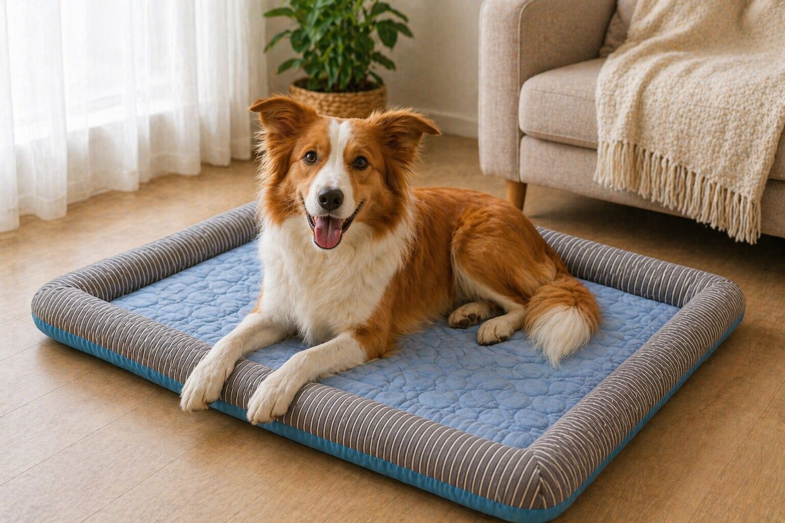 Corgi enjoying the CanisCool cooling bed